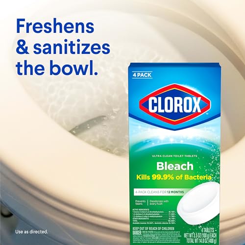 Clorox Ultra Clean Toilet Bowl Tablets - 4 Count Bleach Cleaner