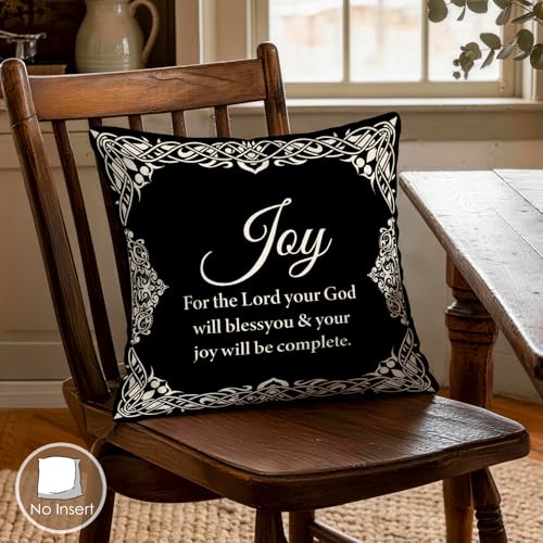 Black & White Bible Verse Throw Pillow Covers 18x18 in Set of 4