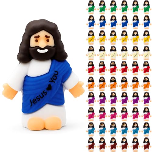 Mini Jesus Figurines Set - 60 Religious Pocket Figures for Easter, Baptism & Church Gifts