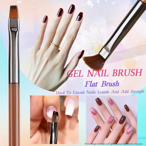 8-Piece Nail Art Brush Set with Fine Liners and Gel Builder Brushes