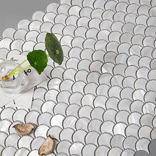White Mother of Pearl Shell Mosaic Tile for Kitchen & Bath