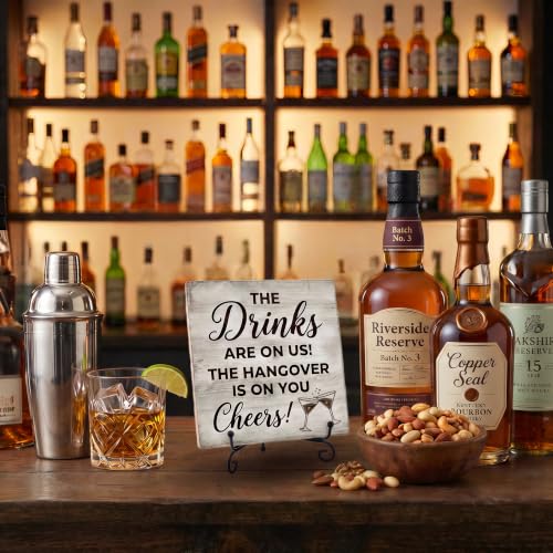 Rustic White-Cheers Bar Sign - Funny Home Bar Decor