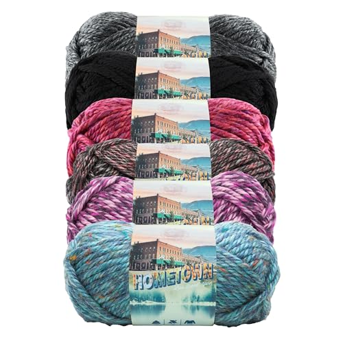 Lion Brand Hometown Super Bulky Yarn - 6 Skeins Patchwork Pack