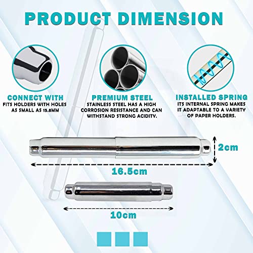 Stainless Steel Toilet Paper Roller - Chrome Plated, Set of 2