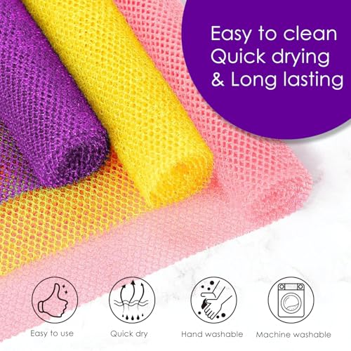 THURLADY African Exfoliating Net Sponge 2 Pack - Nylon Body Scrubber