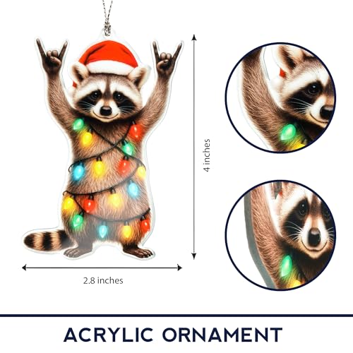 Funny Raccoon Christmas Ornament Raccoon4 - Premium Hardwood Holiday Decor