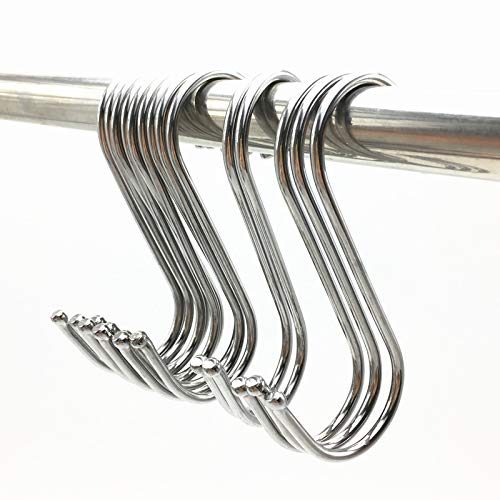 6 Pack Heavy Duty Stainless Steel S Hooks - 200lbs Capacity