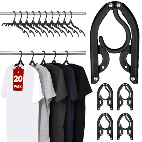 20-Pack Foldable Travel Hangers for Clothes - Compact & Durable