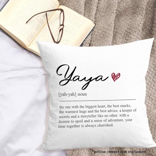 Yaya Throw Pillow Cover 18x18 for Grandmother - Soft Flannelette Decor