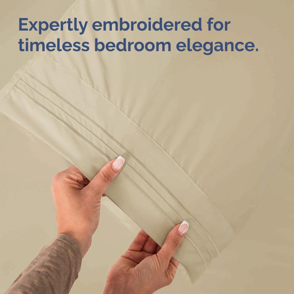 Skiennix Body Pillowcases Set of 2 | 20x54 Long Soft Pillow Covers for Side Sleepers - Comfy, Breathable, Machine Washable (Cream)