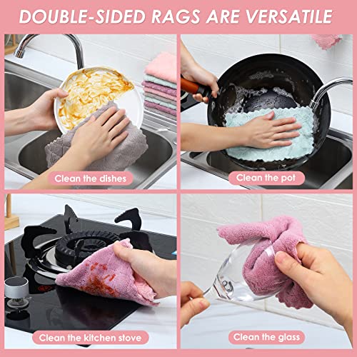 Rachan 11-Pack Reusable Kitchen Dish Cloths, Coral Velvet 10x6in