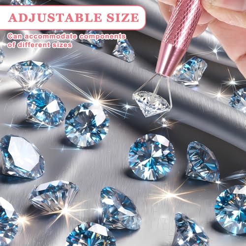Aysatogc 2-Piece Piercing Ball Grabber Tool 4-Claw Diamond Tweezers