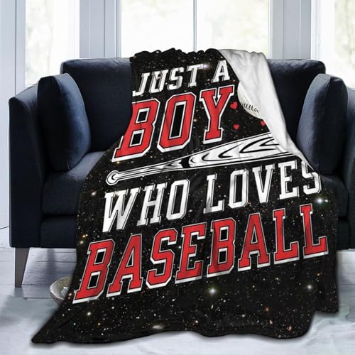 Baseball Themed Fleece Throw Blanket for Kids & Adults - Super Soft 50"x40"