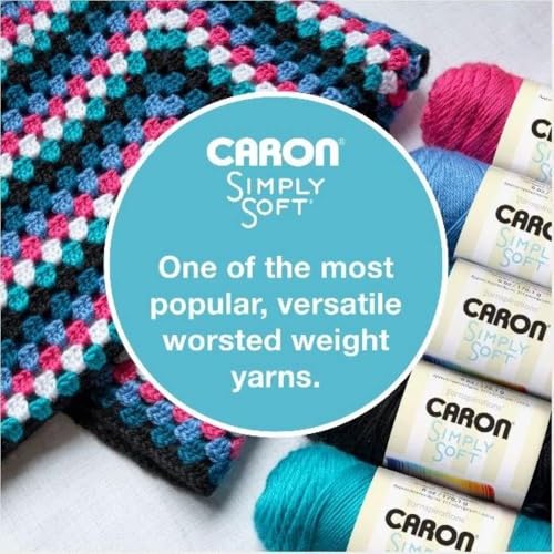Caron Simply Soft Party Yarn - Royal Sparkle, Worsted Weight 4, 3 oz