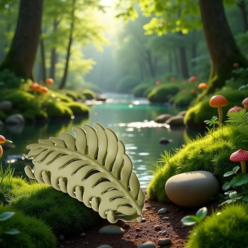 Green Leaf Hair Claw Clip 3.5 Inch Non-Slip Barrette for Women