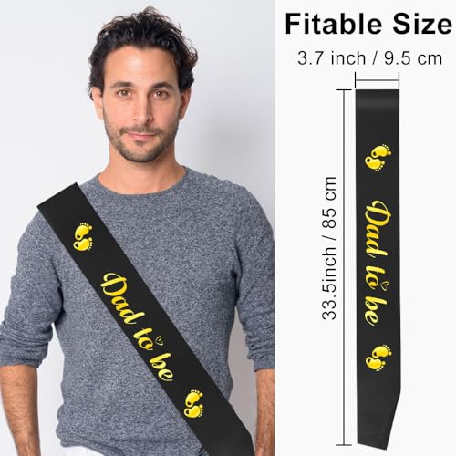 Cool Dad To Be Sash - Black & Gold for Baby Shower Celebrations