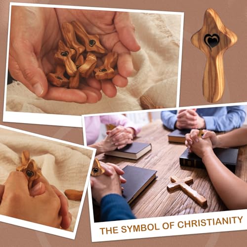 Wooden Pocket Prayer Cross - Olive Wood Christian Encouragement Gift