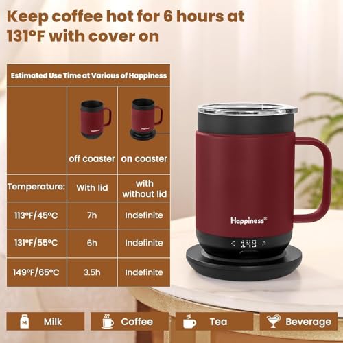 Self-Heating Coffee Mug 16oz Temperature Control Smart Cup - Spill-Resistant