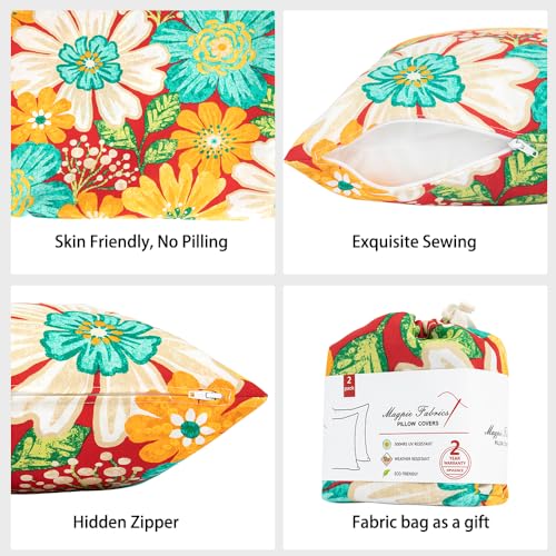Outdoor Waterproof Throw Pillow Covers 18x18 Inch - Set of 2