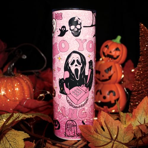 Horror Movie Tumbler 20oz Stainless Steel Ghost Face Water Bottle Gift