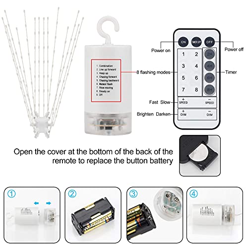 Starburst LED String Lights with Remote - Yellow 2-Pack, 8 Modes, Waterproof