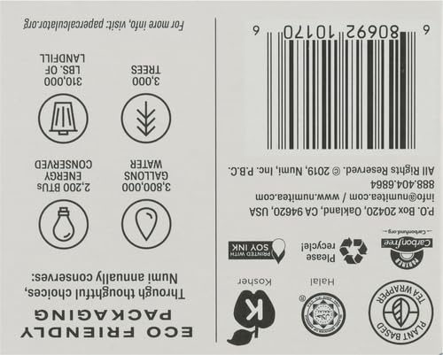 Numi Organic Earl Grey Black Tea Bags - Bergamot, 18 Ct (Pack of 2)