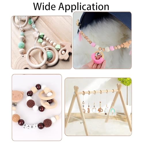18 Pcs Natural Unfinished Wood Rings - 2 Inch for DIY Crafts