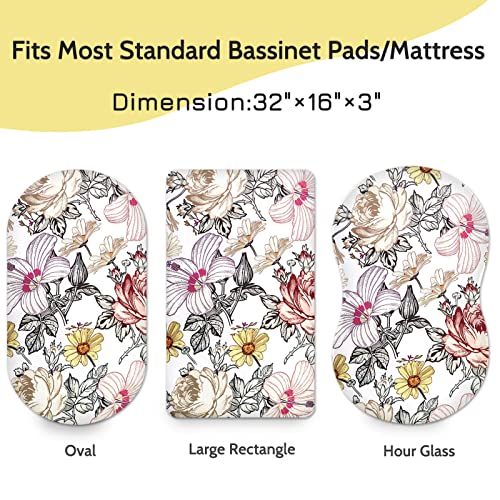 Fitted Bassinet Sheet - Soft Jersey Cotton for Baby, 32x16 inches