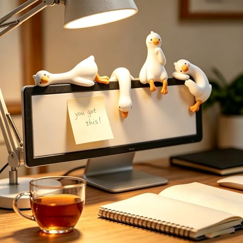 YOKUSHI 4 Pcs Adorable Goose Figurines for Desk Decor