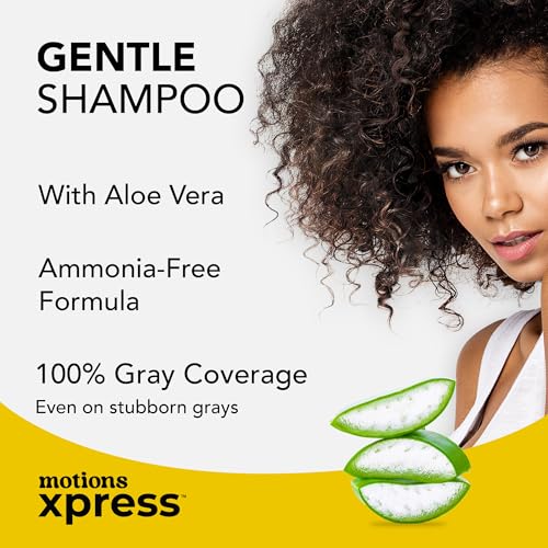 Motions Xpress Permanent Hair Color Shampoo Natural Black 0.84 Oz