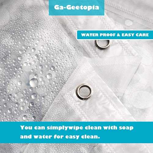 Ga-Geetopia 3D Pebbles EVA Shower Curtain Liner 72x72 Inch, Clear, Waterproof, Rustproof Grommets