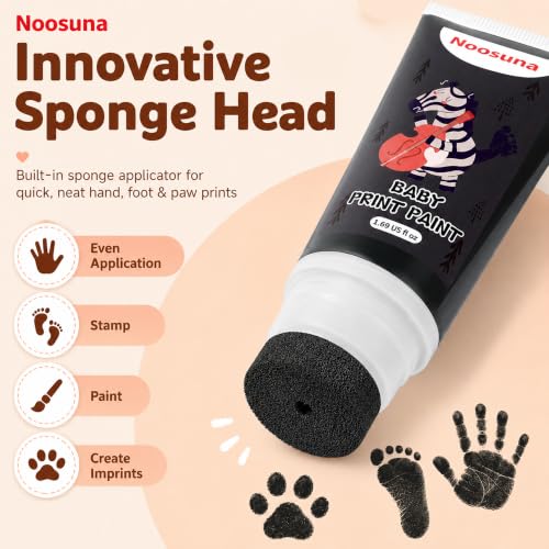 Non-Toxic Baby Hand and Footprint Paint with Sponge Applicator - 1.69 fl oz