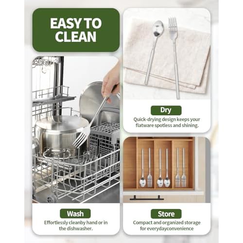 2 PCS Extendable Fork Spoon Set, Telescopic Stainless Steel Fork Spoon, Extendable 25.3 In, BBQ Dinner Fruit Dessert, Camping Flatware