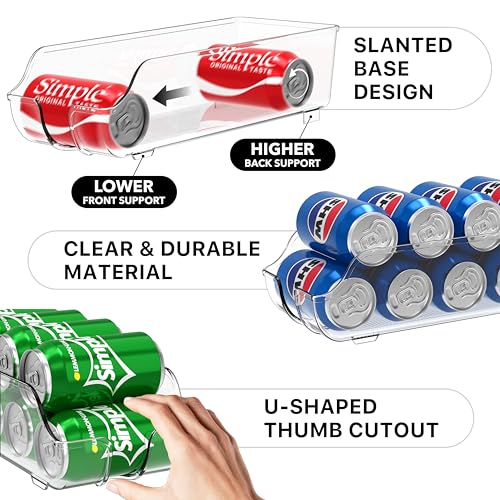 Simple Houseware 4-Pack Assorted Can Organizers for Refrigerator & Pantry - Mixed Size