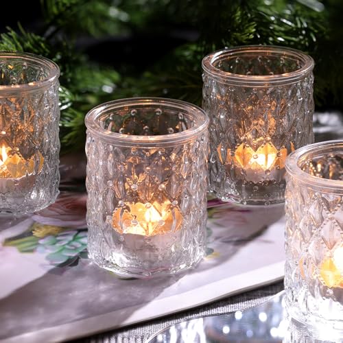 36pcs Clear Glass Votive Candle Holders Set - Uniform Size for Weddings & Home Decor