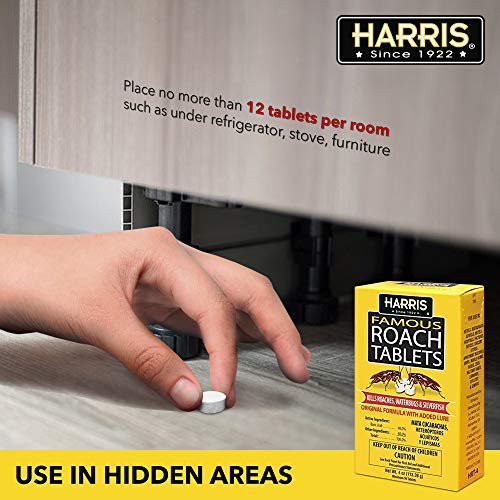 Harris Roach Tablets - Boric Acid Roach Killer (4oz, 96 Tablets)