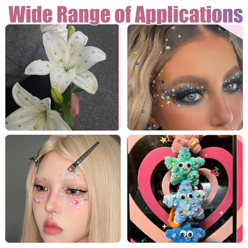 NOOEPC Self-Adhesive Face Gems & Hair Rhinestones for Festivals and Makeup