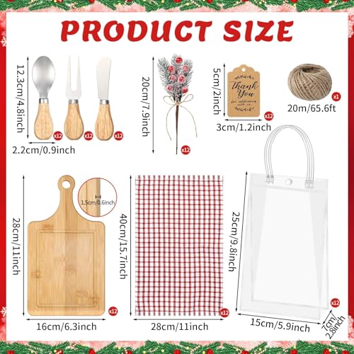 12-Piece Christmas Cheese Board Gift Set with Bamboo Cutting Board & Utensils