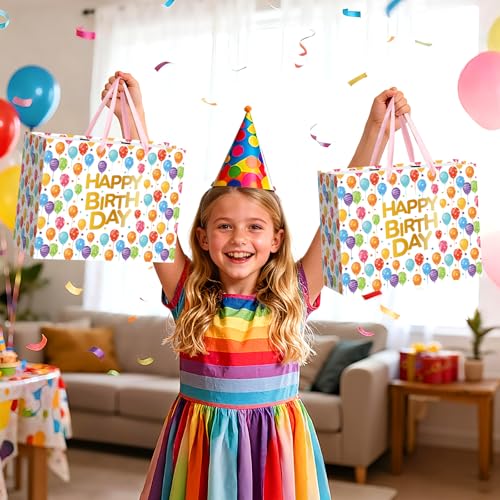 Colorful Balloon Gift Bag with Tissue Paper & Card | Happy Birthday