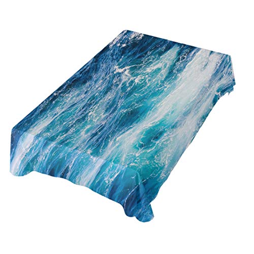 Ocean Wave Tablecloth 60 x 120 Inch Rectangle Party Decor Polyester