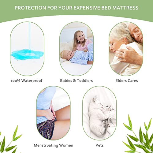 Waterproof Twin Mattress Protector - Breathable Viscose Jersey Cover