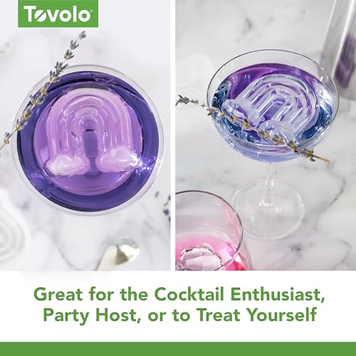 Rainbow Ice Mold Set of 2 - Large, Stackable, Slow Melting Silicone Ice Cubes for Cocktails & Drinks