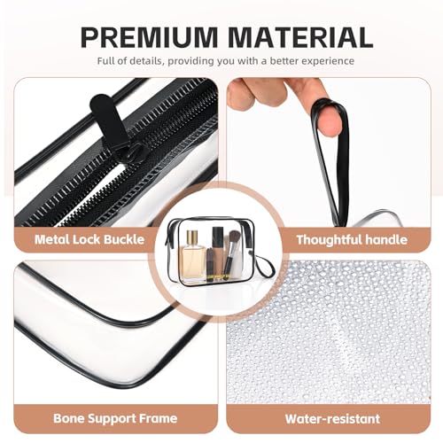Icramsy Clear Makeup Bag 2-Pack TSA Approved Waterproof Toiletry Bag