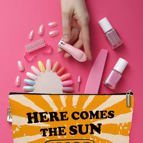 Sunshine Travel Cosmetic Bag for Women Warm Sun Makeup Pouch