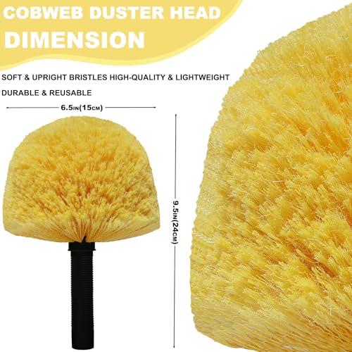 Yellow Cobweb Duster Brush Head - Efficient Indoor & Outdoor Cleaning
