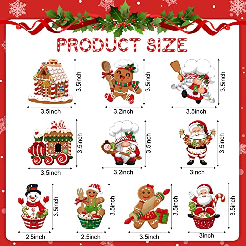 Wooden Gingerbread Christmas Ornaments Set - Santa Snowman House Decor