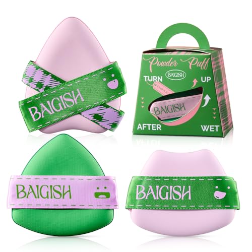 BAIGISH Triangle Makeup Sponge Set - 3 Pack Latex-Free Blender Puffs