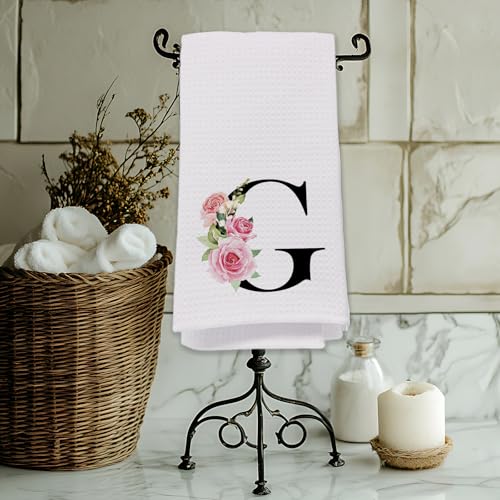 Monogrammed Hand Towels with Initial G - Personalized Gifts