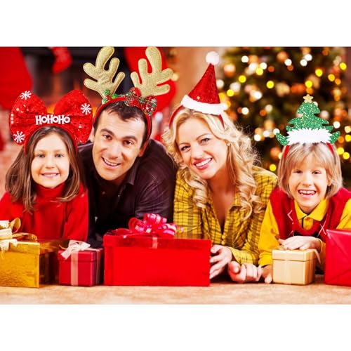12 Pcs Christmas Headbands Assorted Festive Holiday Party & Photo Props