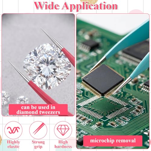 Precision Needle Nose Tweezers Set, 3 Pcs Stainless Steel Fine Point Tweezers for Eyebrows and Facial Hair